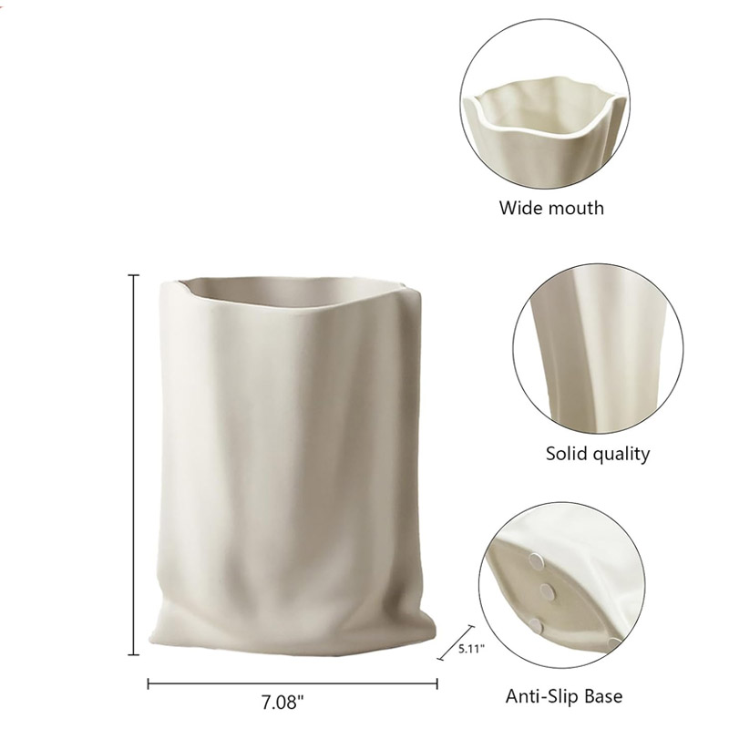 Hand Pinched Texture Paper Bag Vase